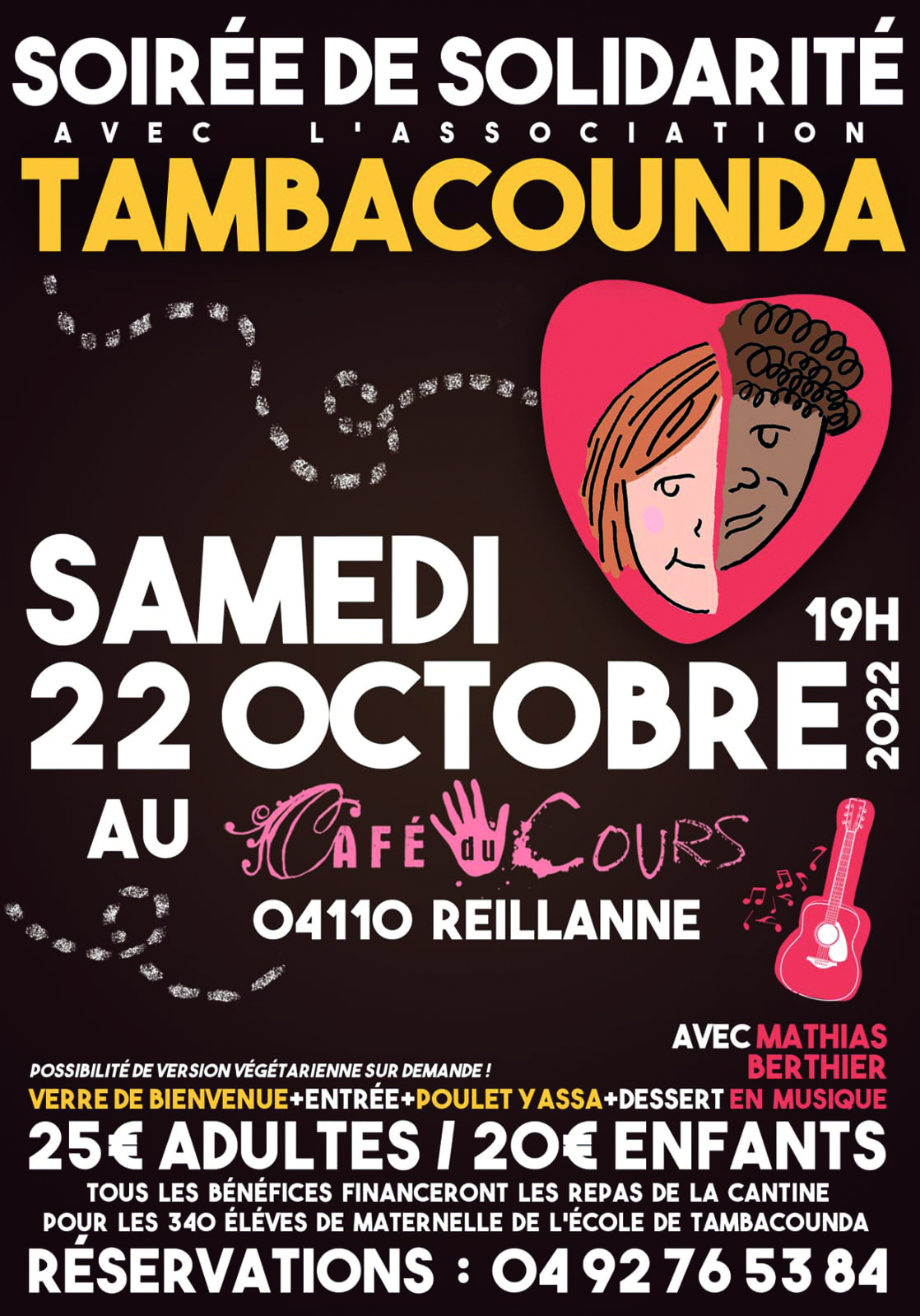 TAMBACOUNDA, ORGANISE UNE SOIRÉE SOLIDAIRE À REILLANNE LE SAMEDI 22 OCTOBRE 2022