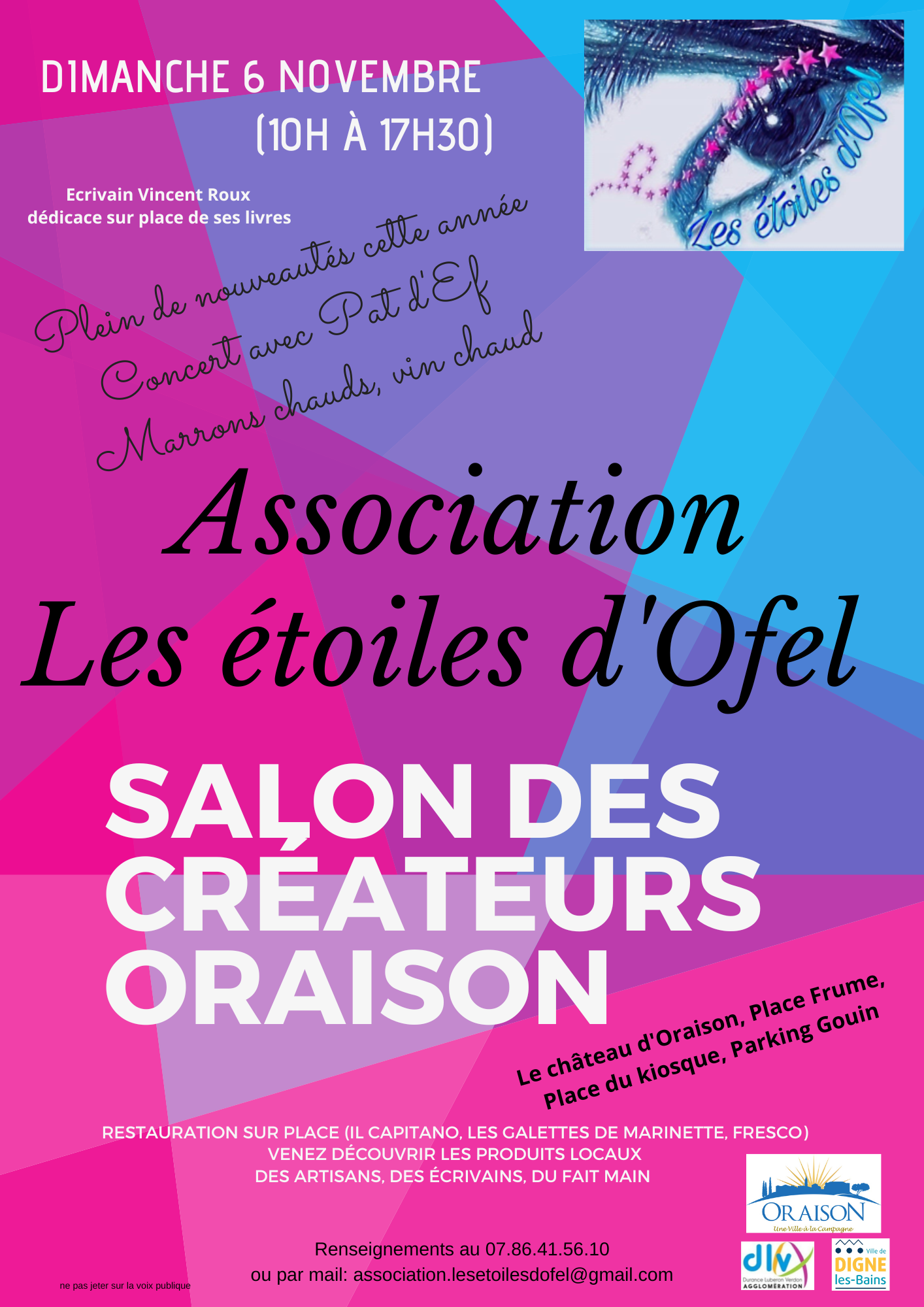 SALON DES CRÉATEURS D'ORAISON PAR LES ÉTOILES D'OFEL LE 6 NOVEMBRE