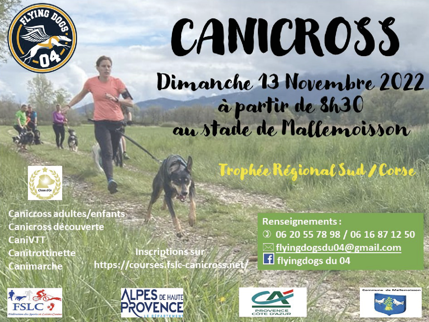 DIMANCHE 13 NOVEMBRE : TROPHÉE RÉGIONAL DE CANICROSS À MALLEMOISSON