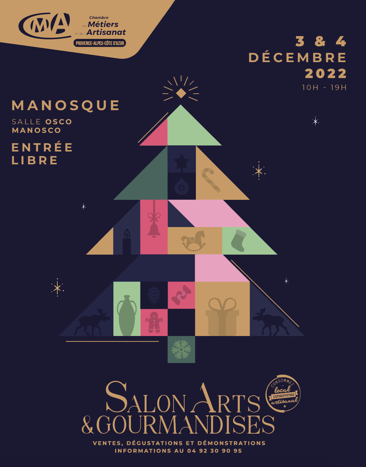 SALON ARTS ET GOURMANDISES LES 3 ET 4 DÉCEMBRE 2022 À MANOSQUE !