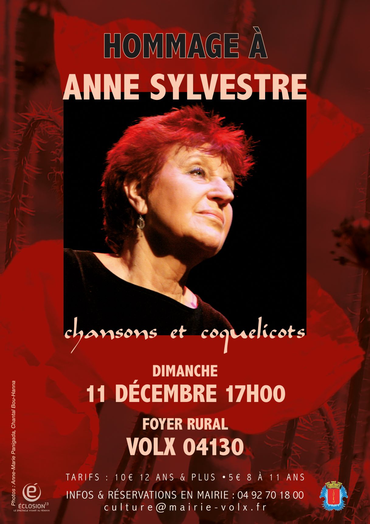 " CHANSONS ET COQUELICOTS " UN SPECTACLE EN HOMMAGE À ANNE SYLVESTRE !