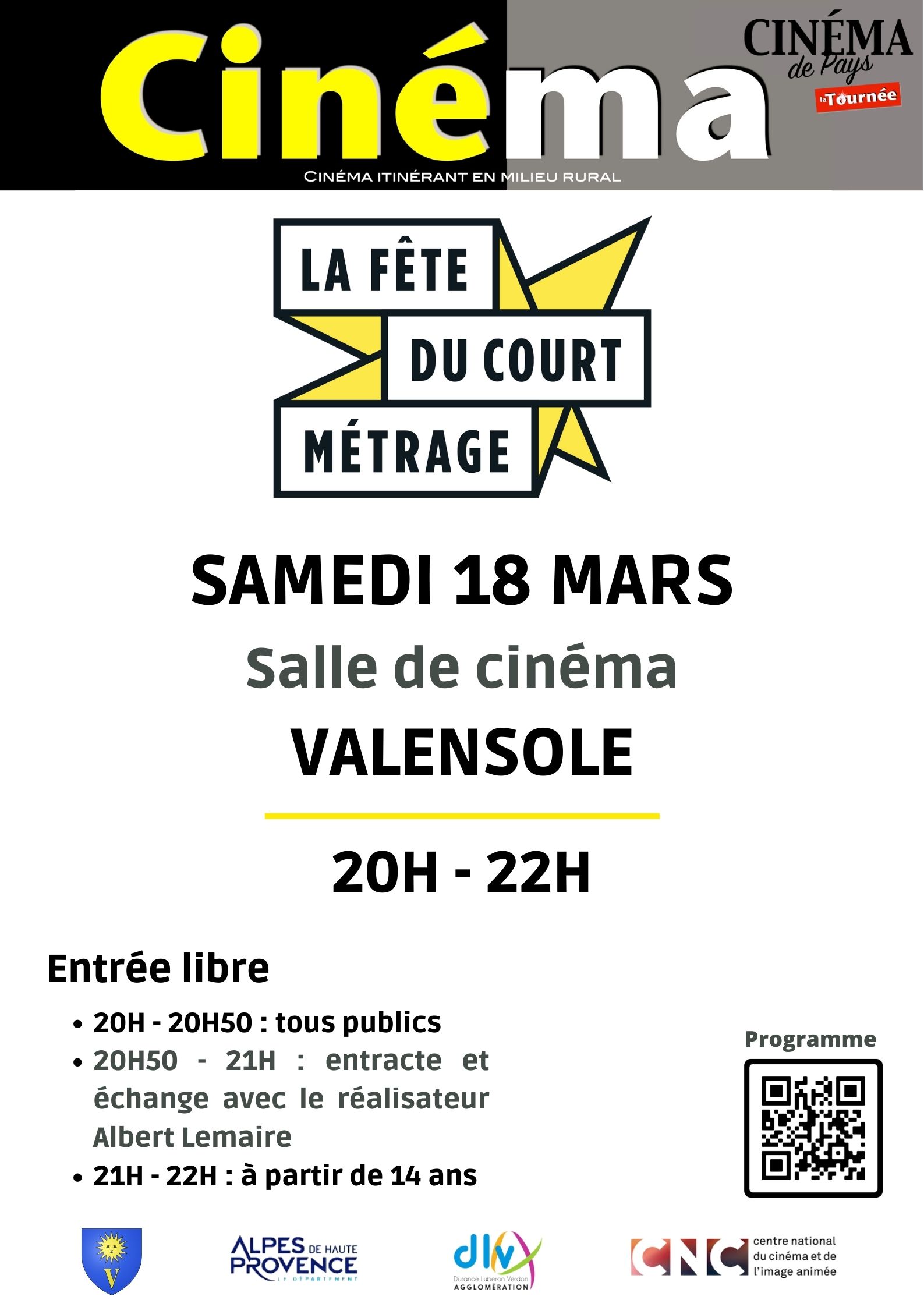 Fête du court métrage le 18 mars à valensole !