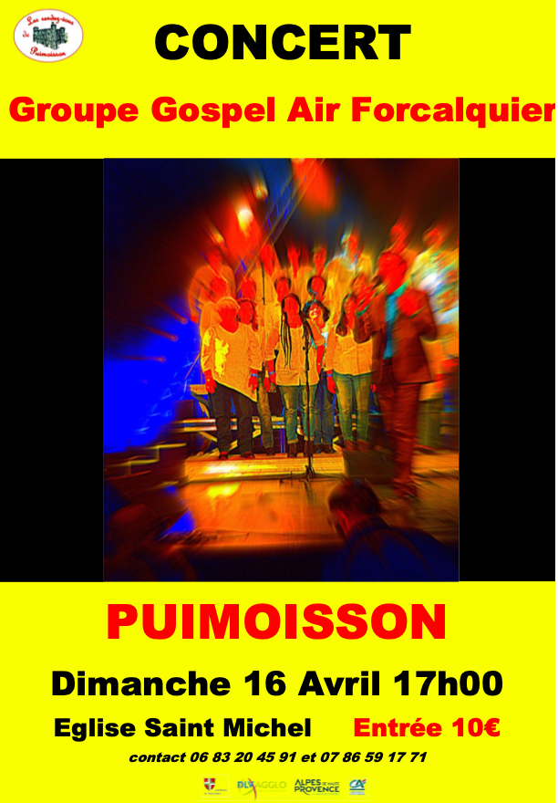 GOSPEL AIR  EN CONCERT LE 16 AVRIL  À 17h À PUIMOISSON