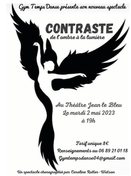 Spectacle de danse « Contraste, de l’ombre à la lumière » le 2 mai Spectacle de danse « Contraste, de l’ombre à la lumière » le 2 mai