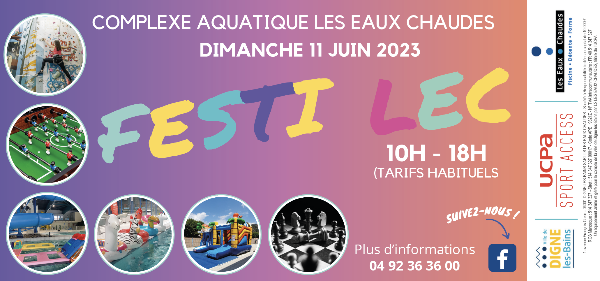 Le Complexe Aquatique les Eaux Chaudes de Digne-Les-Bains relance le Festi lec !