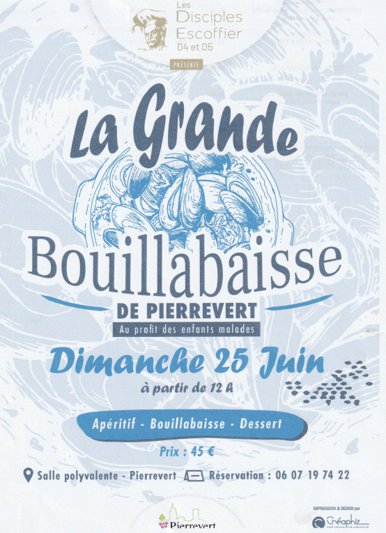 Le dimanche 25 juin, C’est la grande Bouillabaisse  des Disciples D’Escoffier ! Le dimanche 25 juin, C’est la grande Bouillabaisse  des Disciples D’Escoffier !