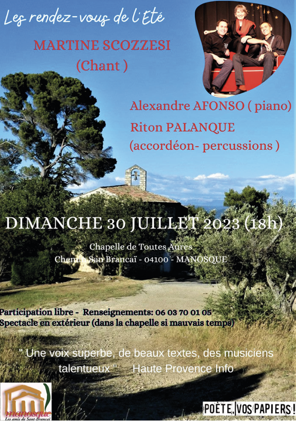 TROIS CONCERTS à NE PAS MANQUER CET ÉTÉ  à MANOSQUE !