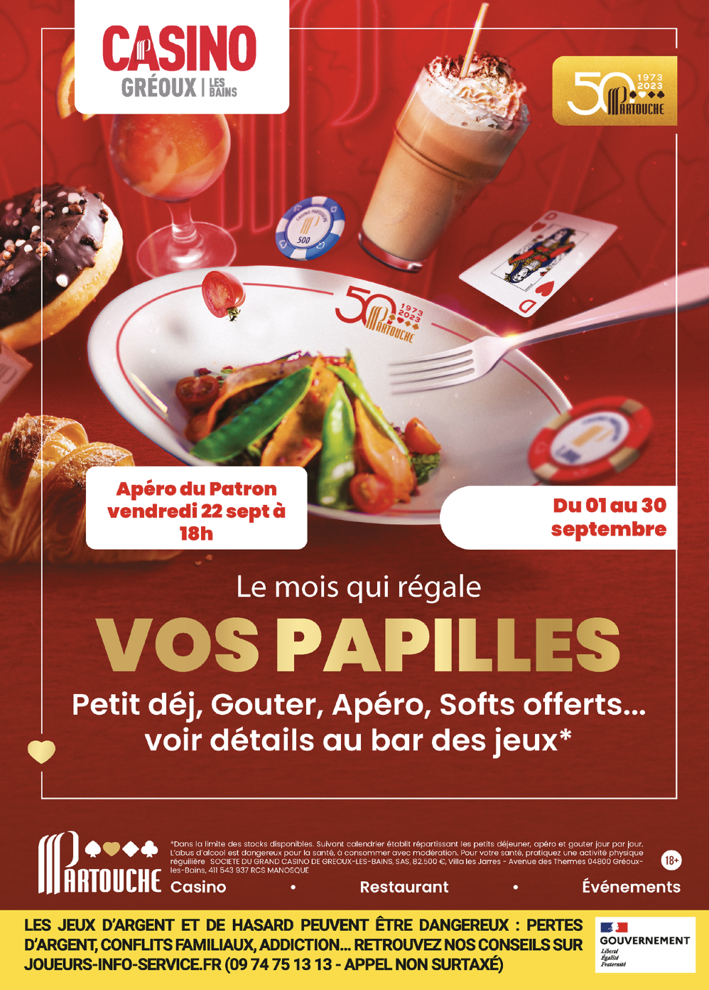 En septembre, on régale  vos papilles au Casino de Gréoux-Les-Bains !
