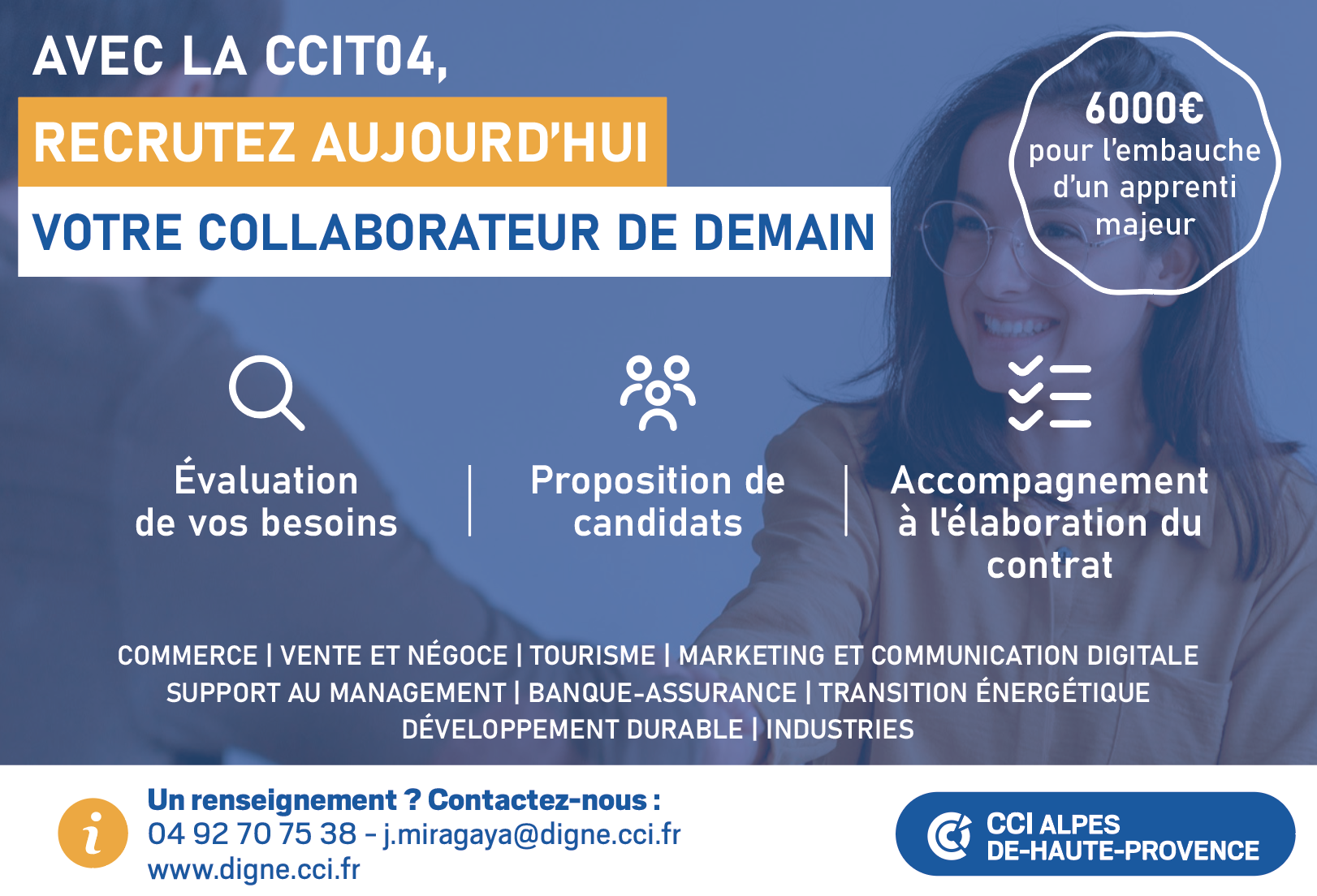 Chefs d’entreprise :  Recrutez un apprenti avec la CCIT04 et propulsez votre activité