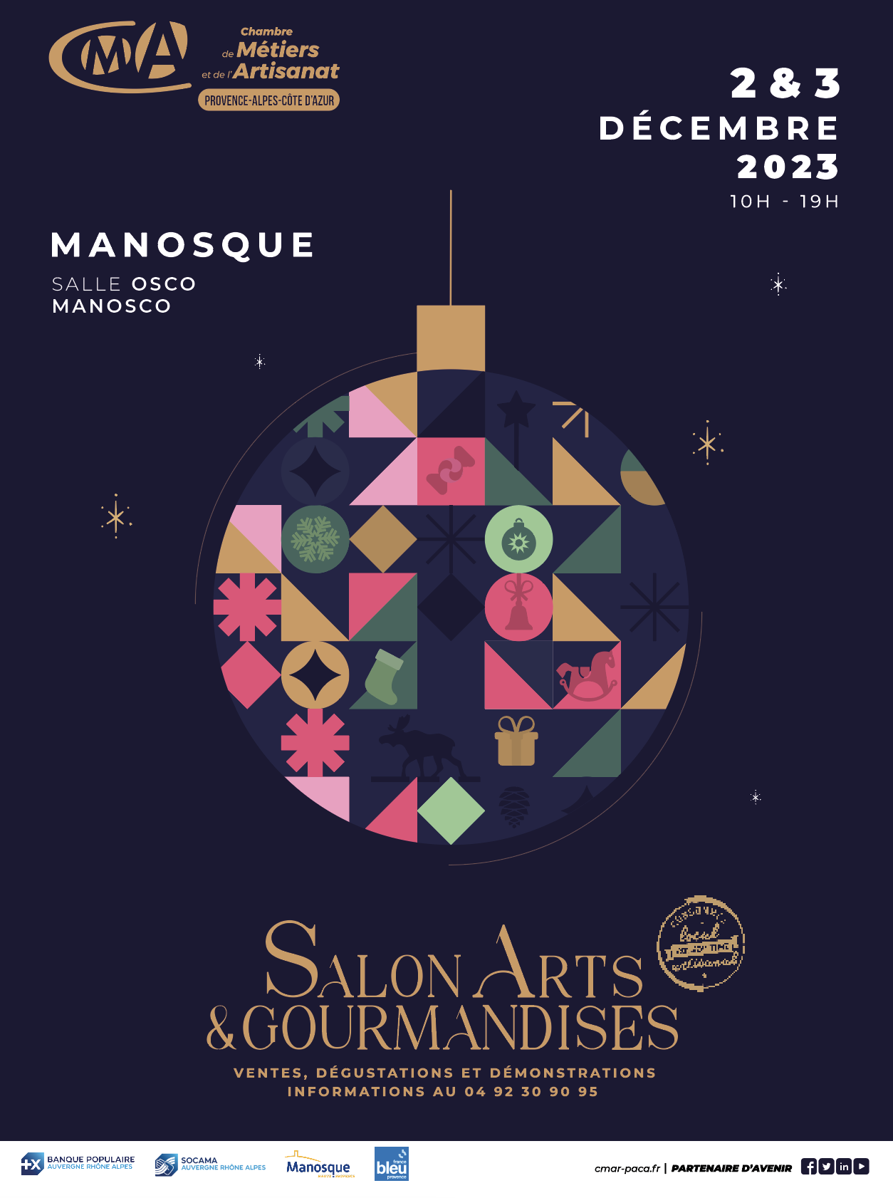 Le Salon Arts et Gourmandises se tiendra les 2 et 3 décembre dans la salle Osco Manosco