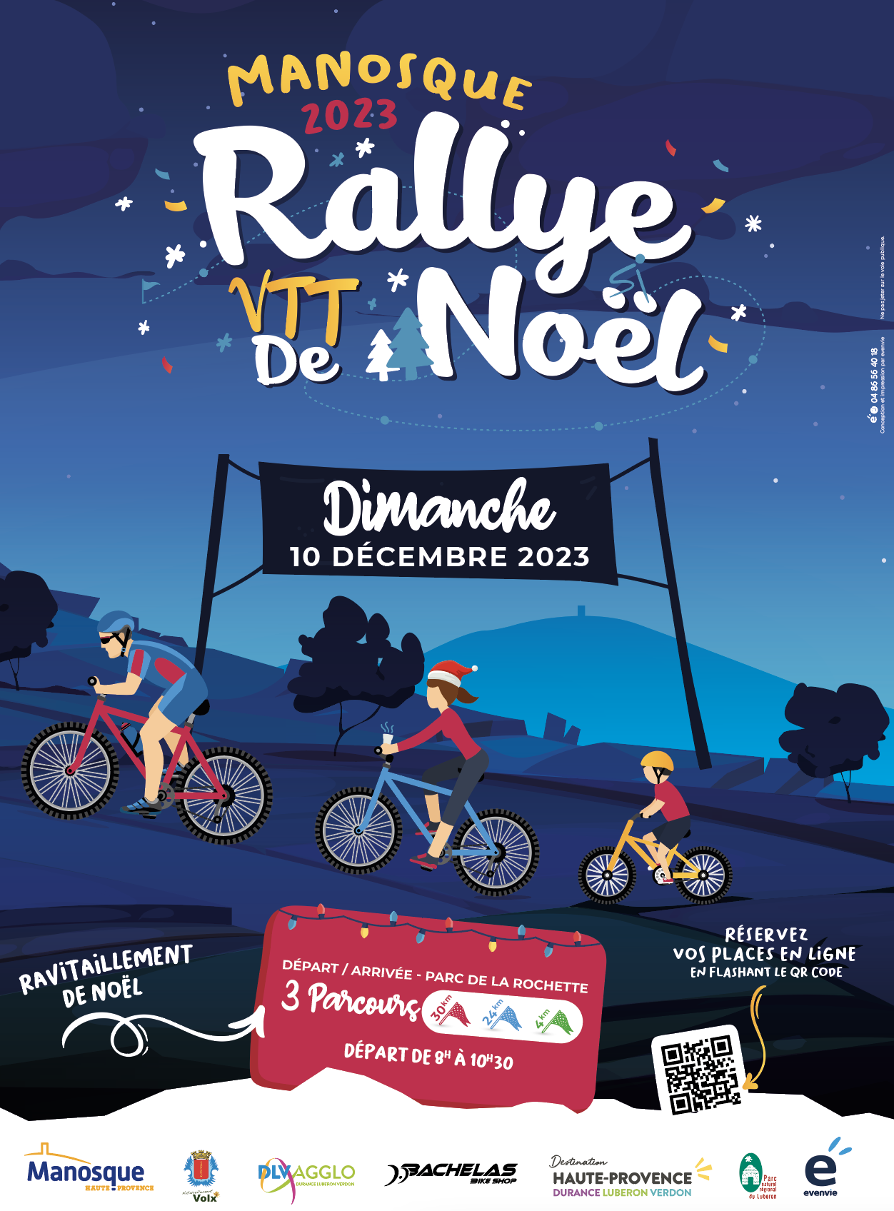 LE RALLYE VTT DE NOËL revient le 10 décembre 2023 au départ de la Rochette à Manosque
