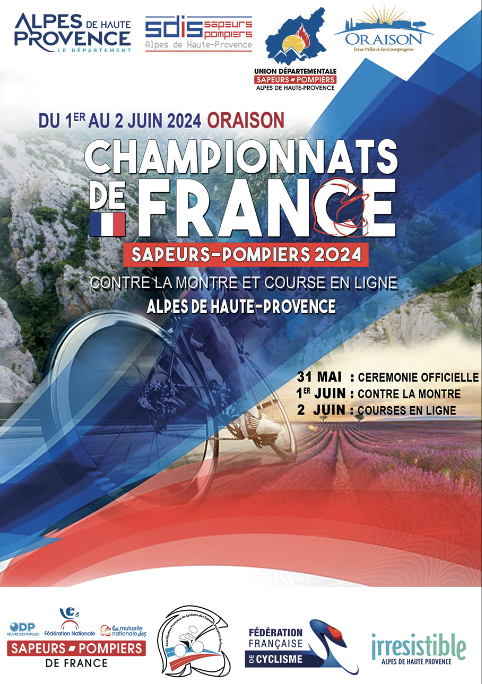 Championnat de France  Sapeurs-Pompiers de Cyclisme les 1er et 2 juin à Oraison