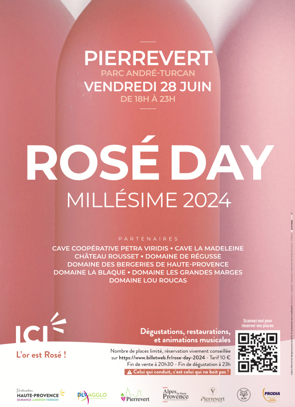 Rosé Day, millésime 2024 le vendredi 28 juin à Pierrevert... Rosé Day, millésime 2024 le vendredi 28 juin à Pierrevert...
