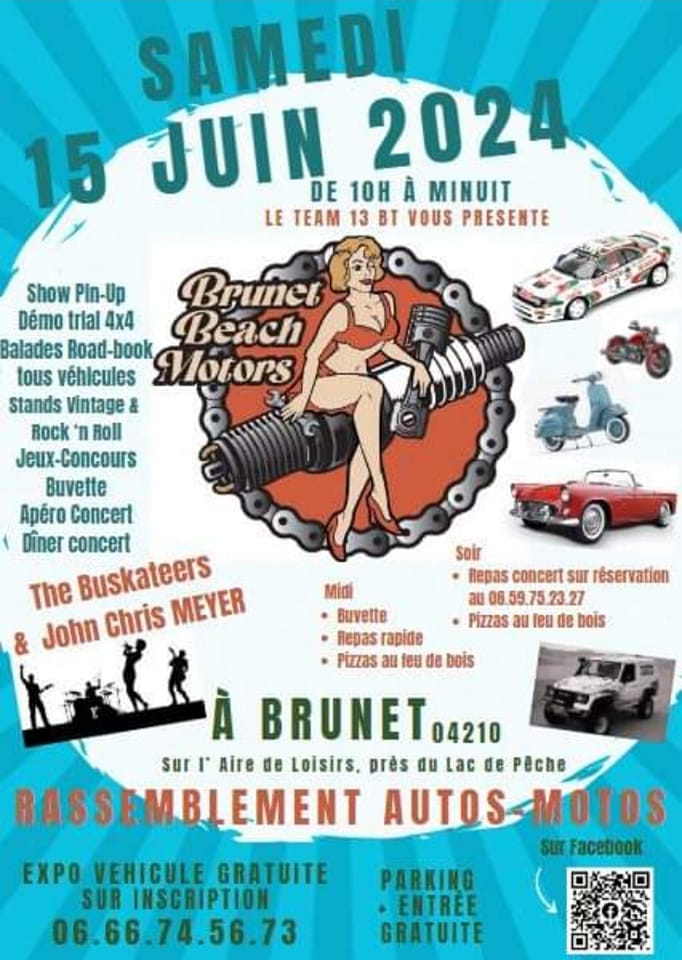 Rendez-vous le 15 juin au «Brunet Beach Motors»  2è édition...