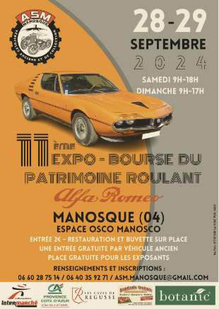 Expo-bourse du patrimoine roulant les 28 et 29 septembre 2024 à Manosque ! Expo-bourse du patrimoine roulant les 28 et 29 septembre 2024 à Manosque !