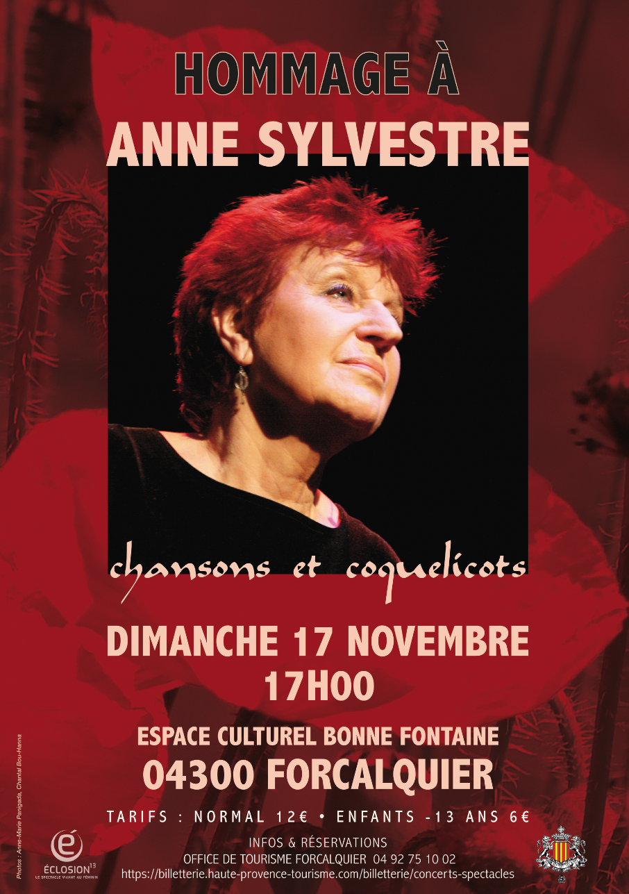 Hommage à Anne Sylvestre avec le spectacle «Chansons et coquelicots» Hommage à Anne Sylvestre avec le spectacle «Chansons et coquelicots»
