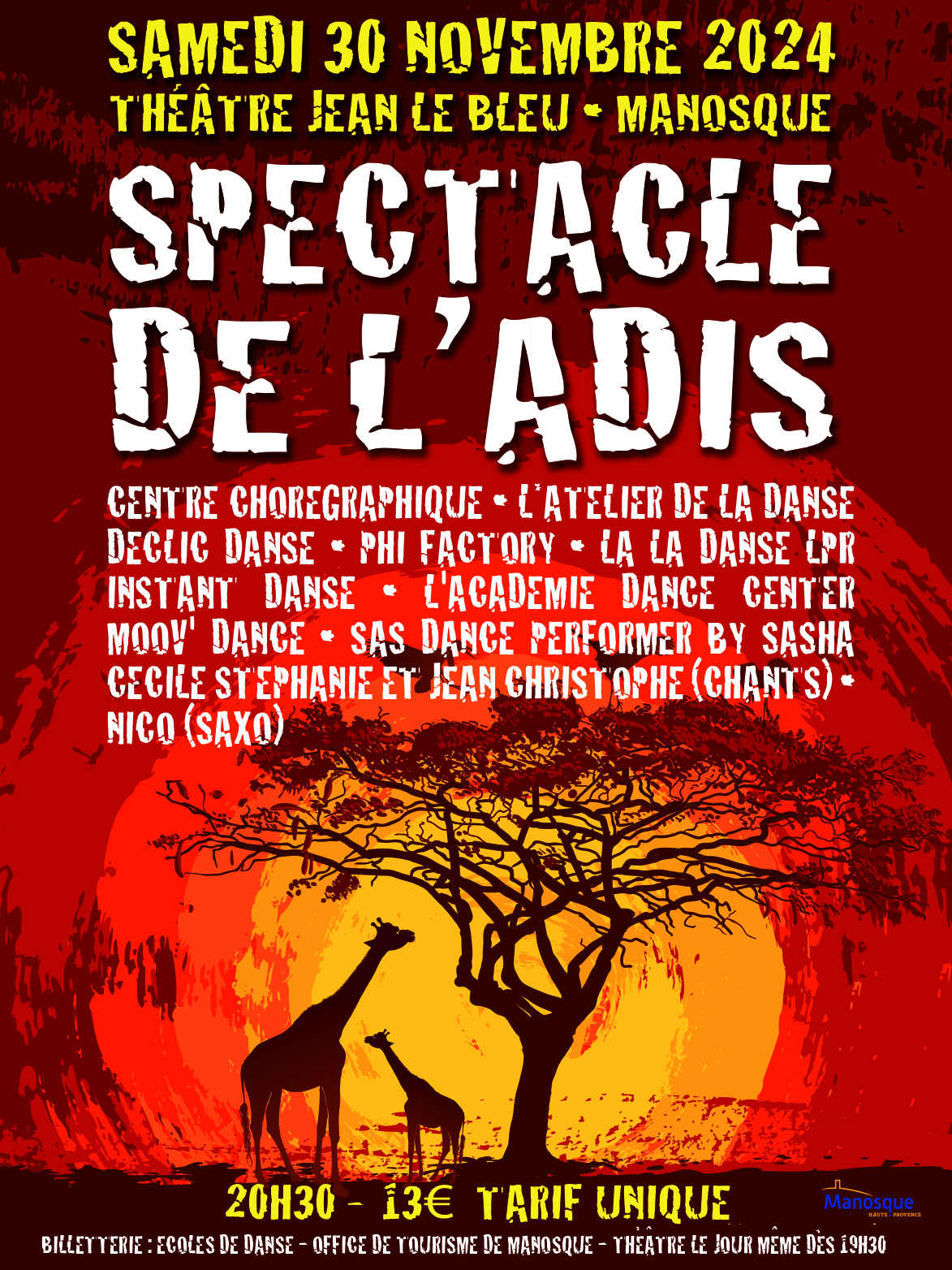 LE SPECTACLE DE L’ASSOCIATION ADIS FÊTE SES 20 ANS  LE 30 NOVEMBRE ! LE SPECTACLE DE L’ASSOCIATION ADIS FÊTE SES 20 ANS  LE 30 NOVEMBRE !