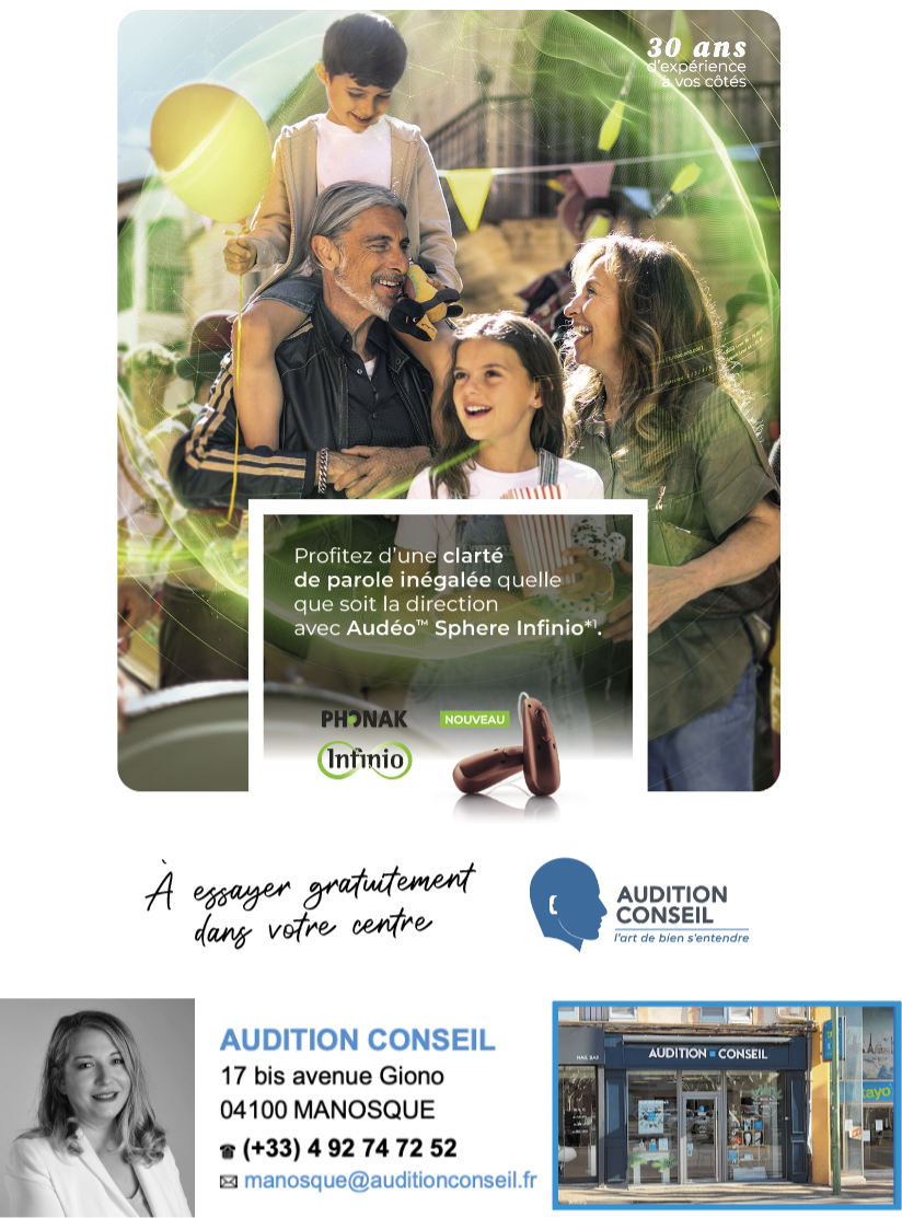 Avec Audition Conseil à Manosque, entendez mieux et retrouvez le sourire ! Avec Audition Conseil à Manosque, entendez mieux et retrouvez le sourire !