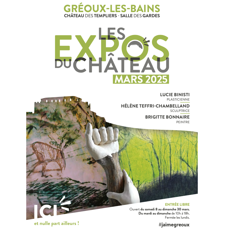 Trois artistes, une expo  du 8 au 30 mars dans les cadre des Expos Du Château Trois artistes, une expo  du 8 au 30 mars dans les cadre des Expos Du Château