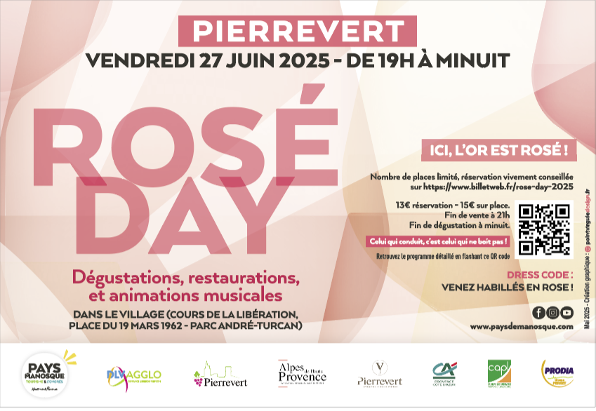 ROSÉ DAY A PIERREVERT , 5È ÉDITION LE 27 JUIN 2025 AVEC UNE NOUVEAUTÉ !
