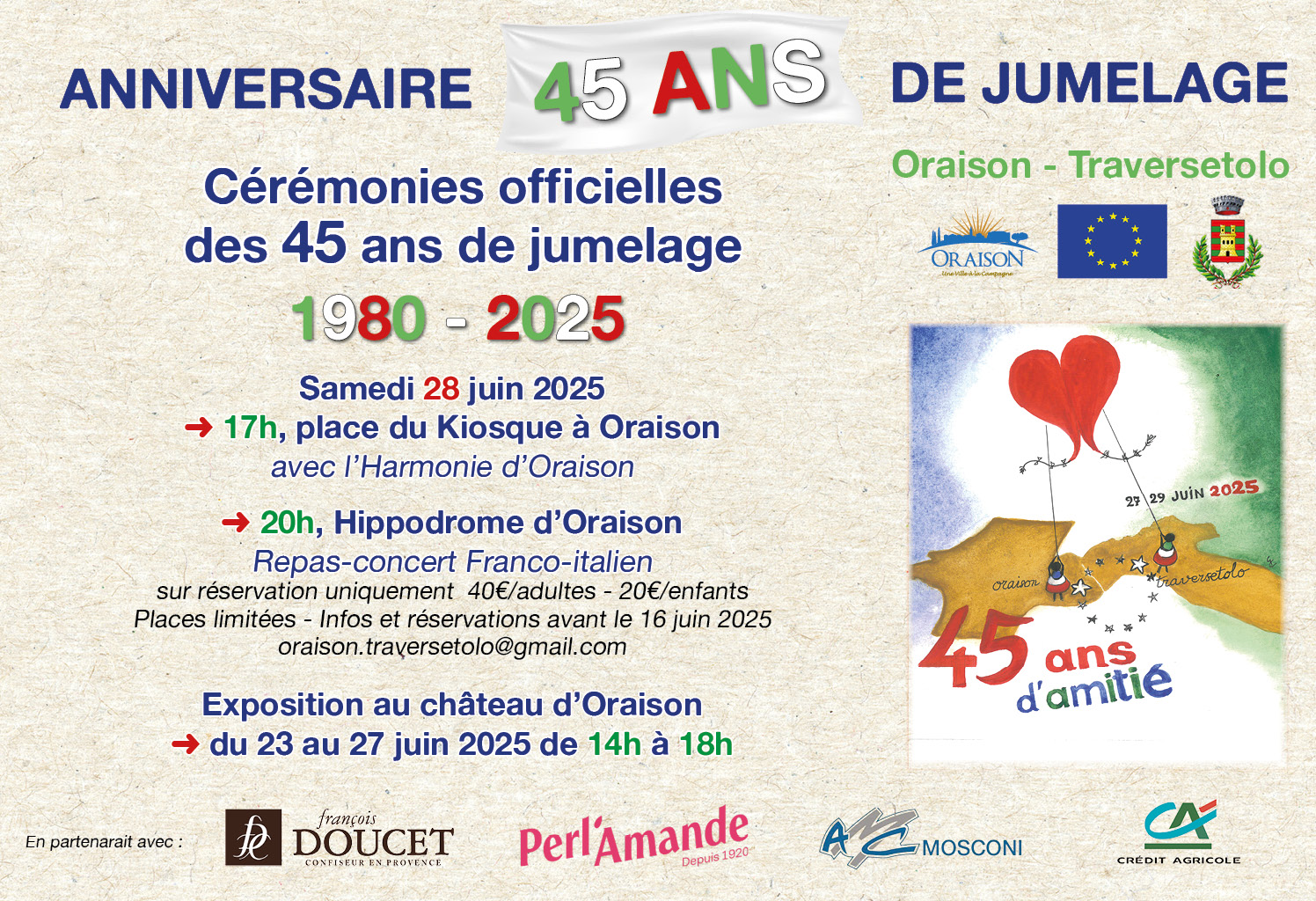 Oraison - Traversetolo : une histoire de jumelage et 45 ans d’amitié durable Oraison - Traversetolo : une histoire de jumelage et 45 ans d’amitié durable