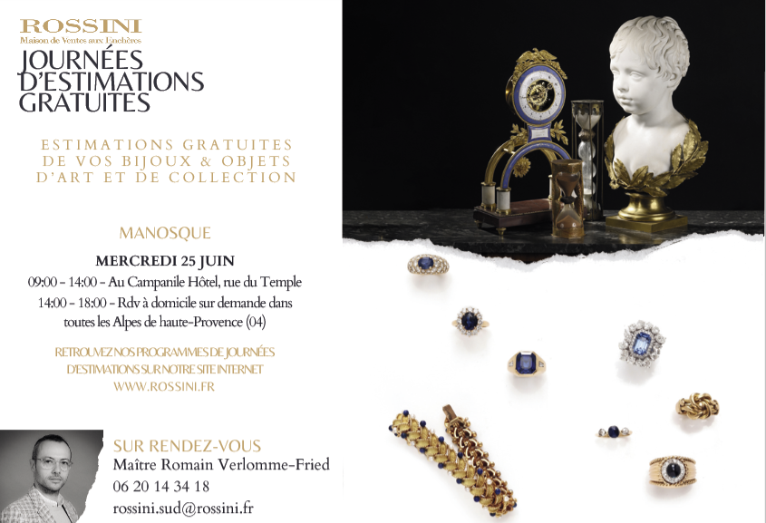 Faites évaluer gratuitement vos bijoux, objets  et collections par  la maison Rossini Faites évaluer gratuitement vos bijoux, objets  et collections par  la maison Rossini