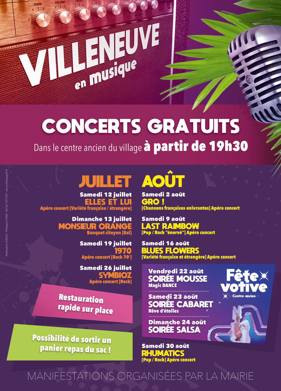 Villeneuve fait vibrer l’été au rythme du rock, du madison  et des apéros-concerts !