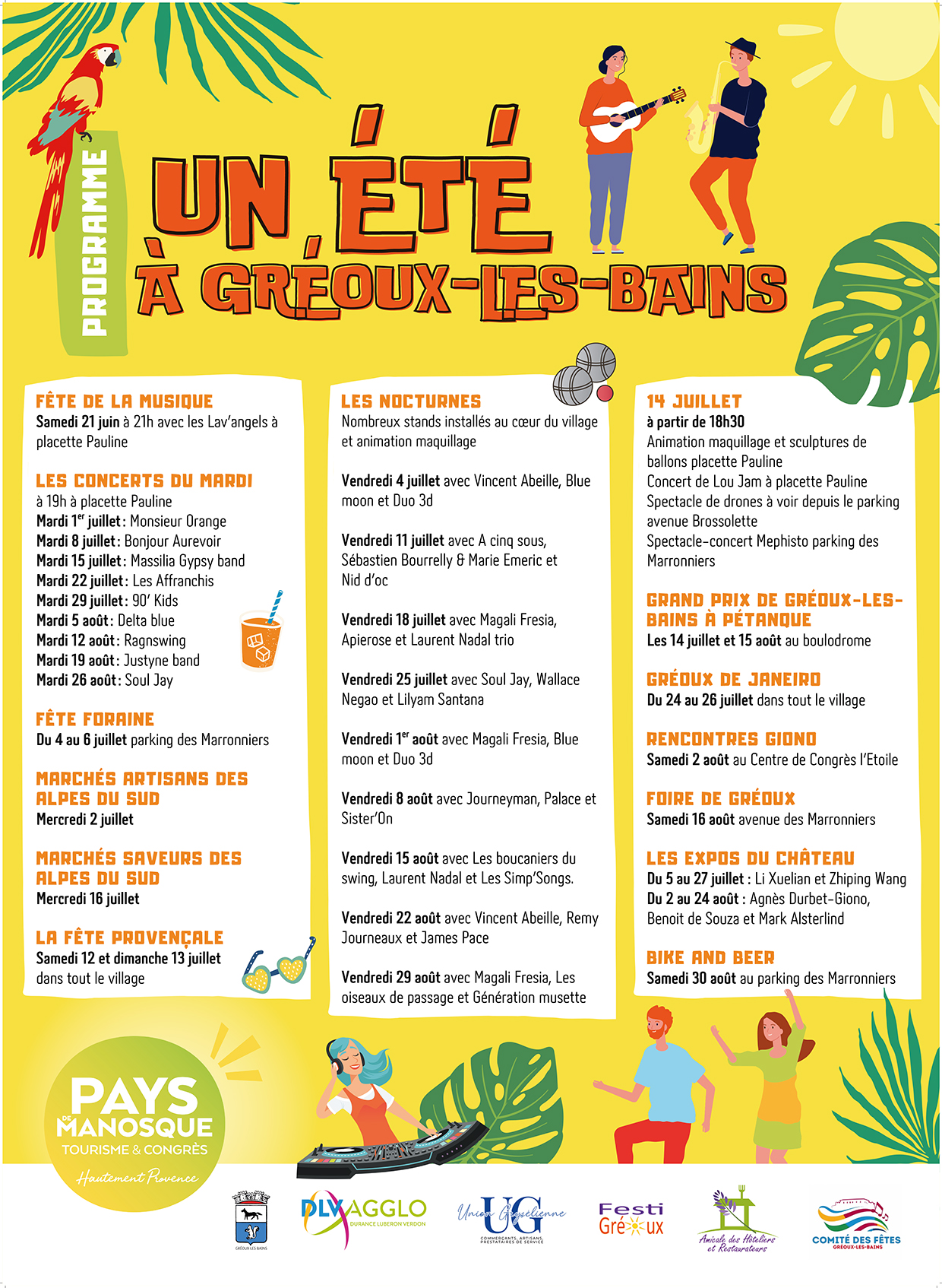 LA SAISON ESTIVALE S'ANNONCE FESTIVE À GRÉOUX-LES-BAINS ! NOTEZ LES RENDEZ-VOUS  À NE PAS MANQUER...