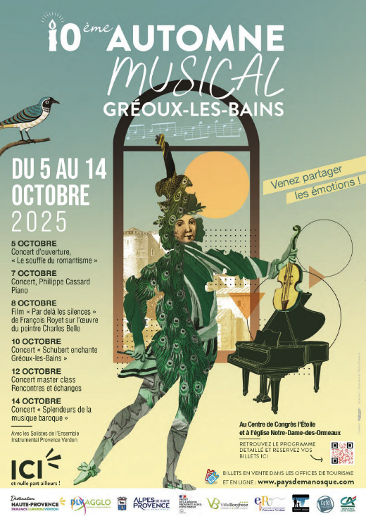 Automne Musical, 10e édition du 5 au 14 octobre à Gréoux-les-Bains