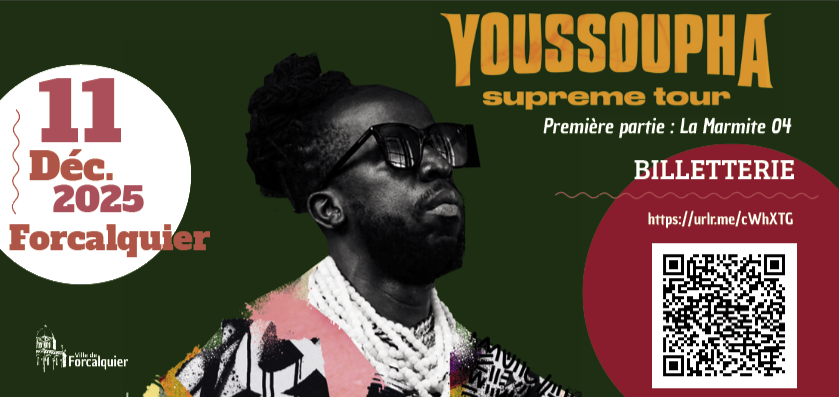 YOUSSOUPHA – SUPRÊME TOUR a Forcalquier le 11 décembre À 20H30