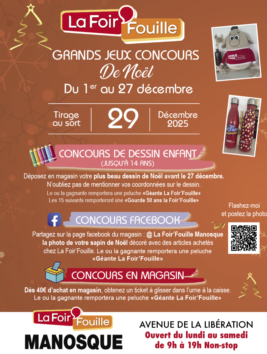 La Foir Fouille Manosque fête noël 2025