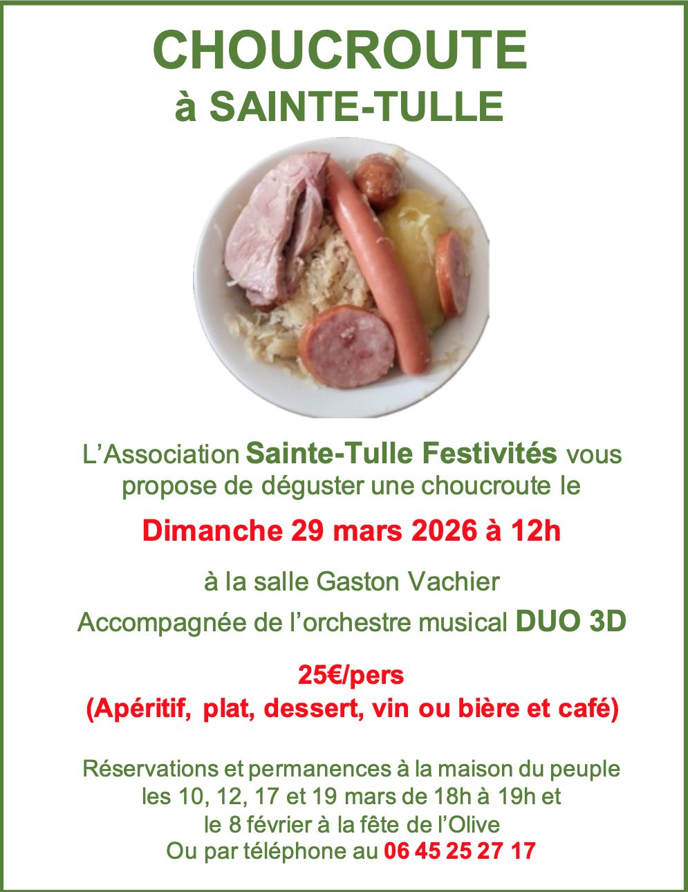 Un rendez-vous gourmand et festif à Sainte-Tulle le 29 mars 2026