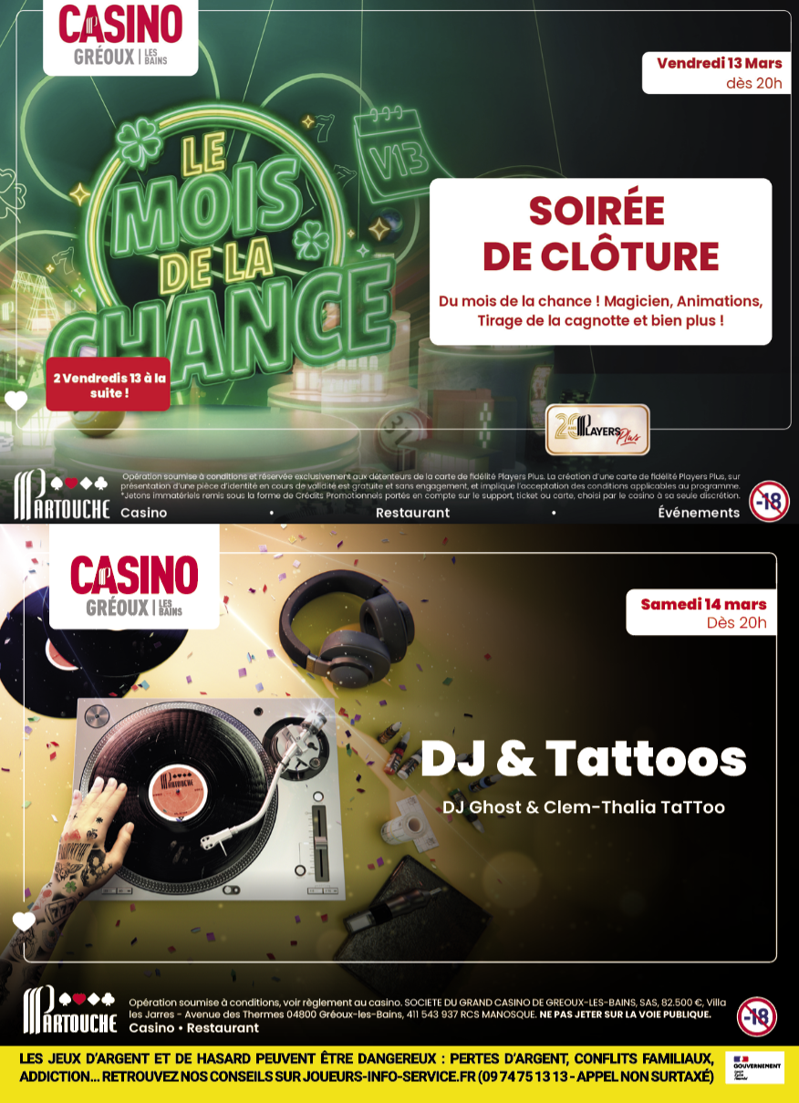 Mars fait exploser la chance au Casino Partouche  de Gréoux-les-Bains !