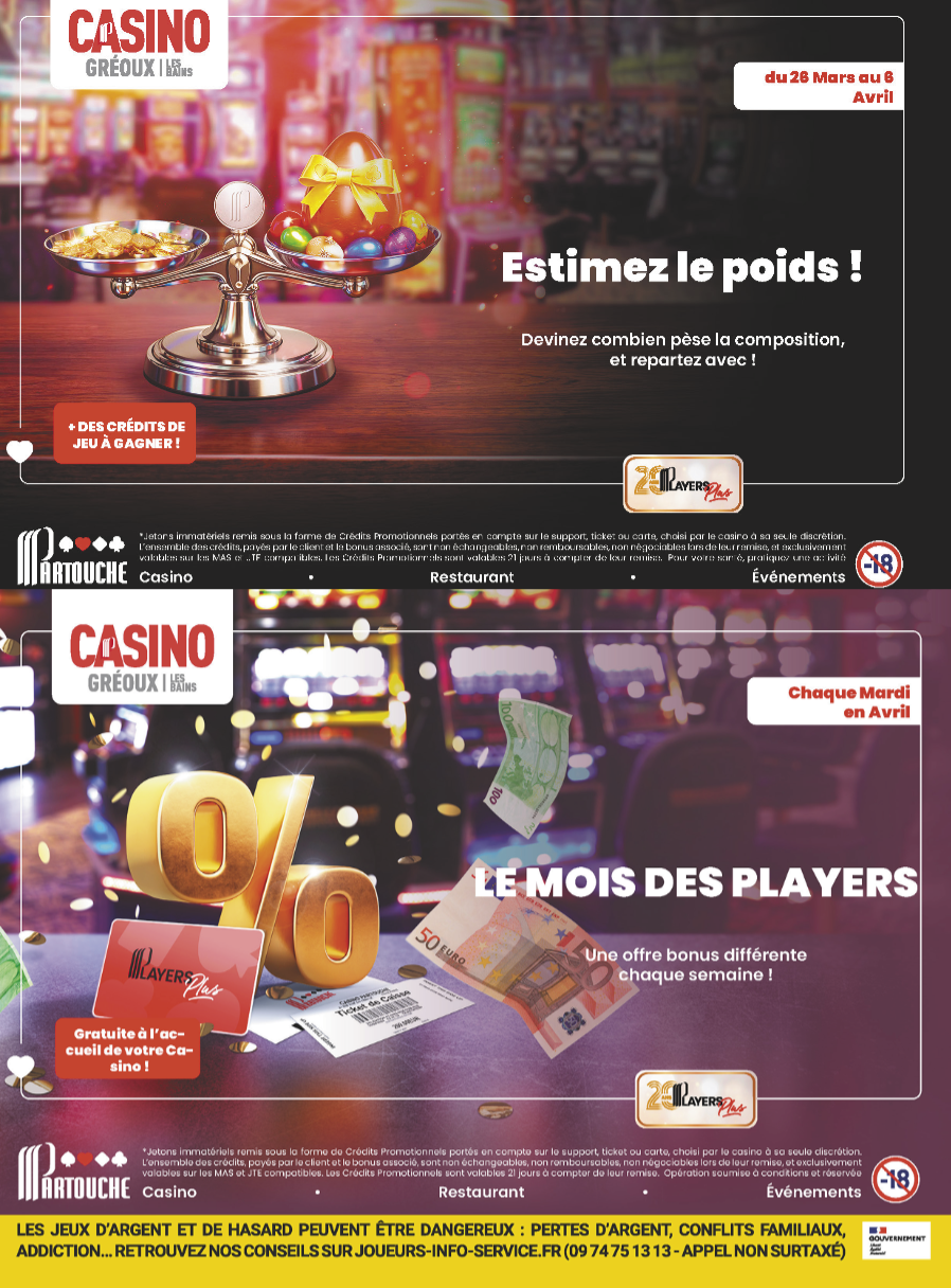 Avril s’annonce animé au Casino Partouche ! Jeux,  surprises et plus encore...