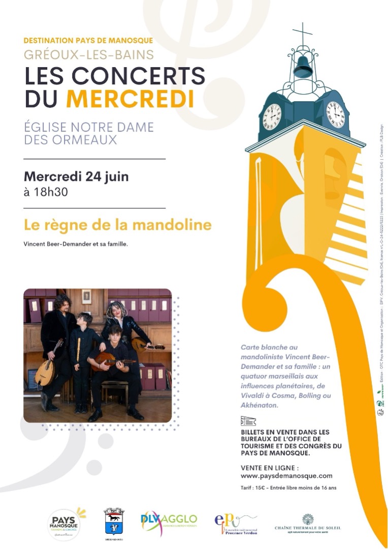 mercredi 24 juin, concert « le regne de la mandoline»