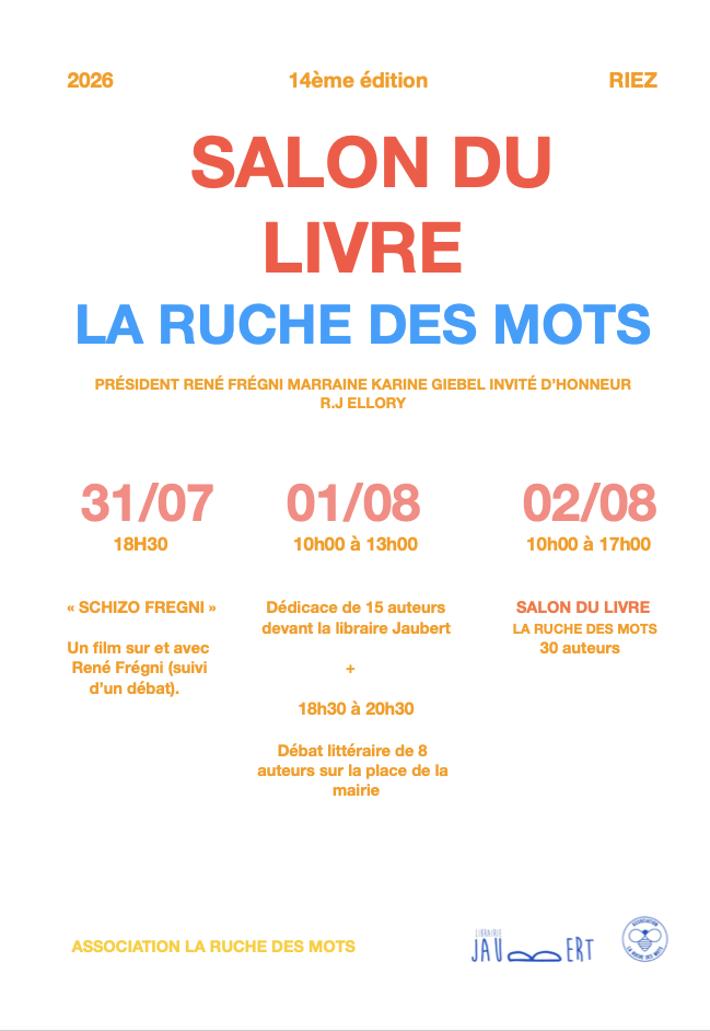 Le salon «La Ruche des Mots»  revient à Riez du 31 juillet  au 2 août pour sa 14e édition