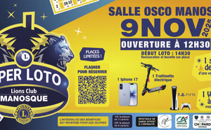 Le Lions Club fait son super loto le 9 novembre à la salle Osco Manosco !