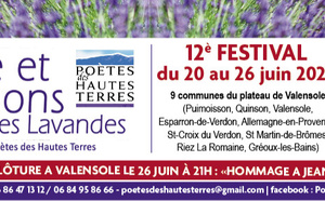 FESTIVAL POESIE ET CHANSONS  AU PAYS DES LAVANDES,  12è EDITION, du 20 au 26 juin 2026