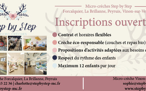 «STEP BY STEP», micro-crèche à Forcalquier, La Brillanne, Peyruis et Vinon-sur-Verdon