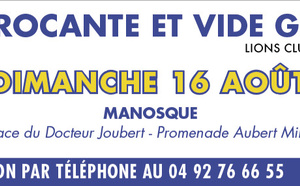 LIONS CLUB DE MANOSQUE, PASSATION DE POUVOIR  ET BROCANTE DU 15 AOÛT