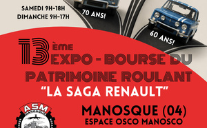 La saga Renault à l’honneur pour la 13ᵉ Expo-Bourse  du Patrimoine Roulant
