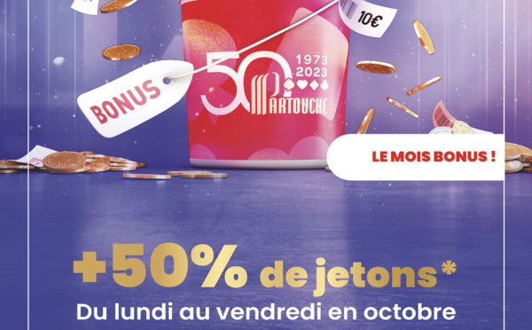 En octobre c’est le mois bonus au Casino Partouche  de Gréoux-Les-Bains !