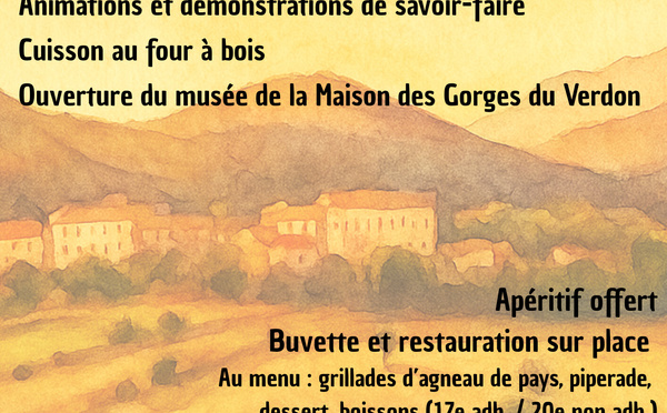 Grand marché d'artisans et producteurs le 21 septembre à la Palud sur Verdon