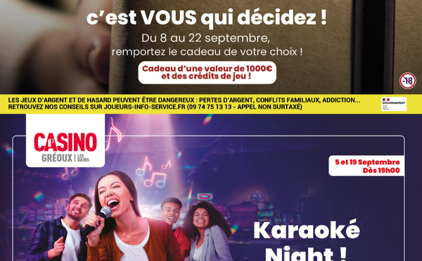 Une rentrée pleine  de surprises et de jeux au Casino partouche !