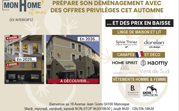 Mon Home'et moi Le showrooom des grandes marques en coeur de ville va déménager