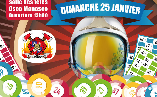 Grand loto des sapeurs pompiers de Manosque le 25 janvier 2026 !