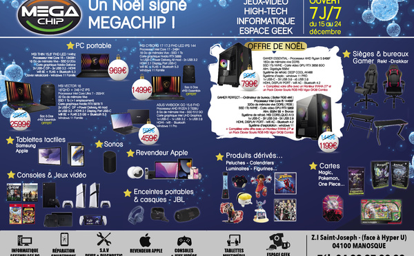 Les bons plans de Noël 2025 chez Mégachip