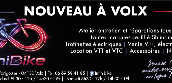 Infinibike : le nouveau  bike-shop incontournable  à Volx !