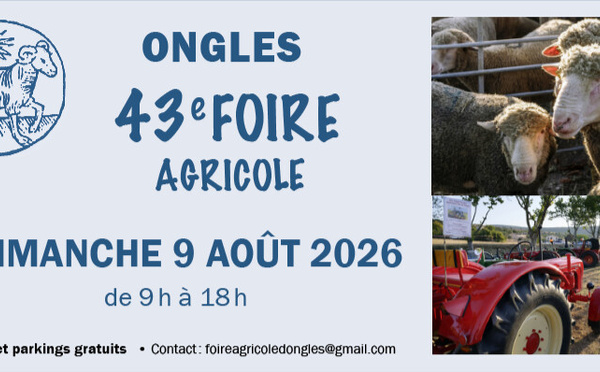Foire d’Ongles : 43è édition le dimanche 9 août