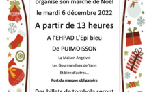 MARDI 6 DÉCEMBRE : MARCHÉ DE NOËL PAR L'ASSOCIATION " LES AMIS DE L'EPI BLEU "